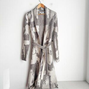 William Rast Camo Print Long Belted Cardigan L